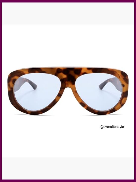 Plastic Aviator Sunglasses with 99% UV Protection Wrap Around Style main image 5